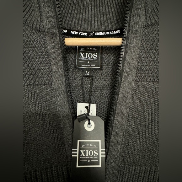 Xios Men’s Zip Up Sweater | Size: M | Color: Gray - Picture 3 of 5